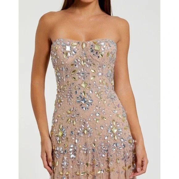 Mac Duggal 10100 Sz 12 Rose Pink Strapless Sweetheart Embellished Gown $698 - Picture 2 of 8